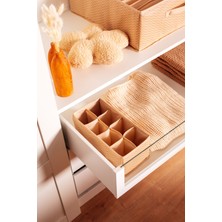 Serstil 8 Gözlü Çekmece Içi Dolap Çorap / Iç Çamaşırı Katlanabilir Düzenleyici Organizer Kutu 14X28X12 cm