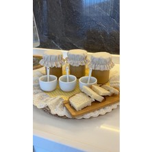 PremiumPort Vintage Dantelli Kavanoz Kapağı Örtüsü, Lastikli, 3 Adet Set