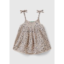 United Colors Of Benetton 74T Kadın / Kız Kk_önü ve Arkası Kıvrım Detaylı Fiyonk Askılı Desenli Bluz Model Kodu: ( 5HMHGH00574T)