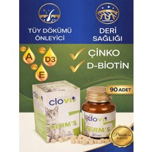 Clovit Kedi Derm’s – Tüy Dökülmesini Azaltıcı Vitamin & Mineral Takviyesi 90 Tablet