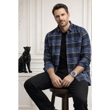 Varetta Erkek Siyah Kışlık Gömlek Kareli Cepli Yaka Düğmeli