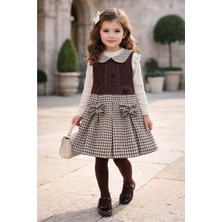 Gültekin Bebe Miss Melinda Güllü Kaz Ayaklı Elbise 3-6 YAŞ-0357508 - Kahverengi