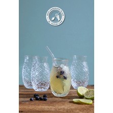 PremiumPort El Yapımı Ananas Tasarımlı Cam Kokteyl Bardakları 4'lü Set