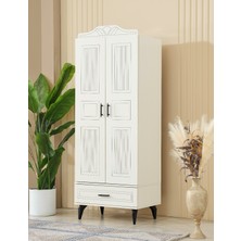 İNDEPPO Nirvana 2 Kapaklı Tek Çekmeceli Gardırop Mat Aytaşı