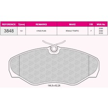 Qcb Fren Balata On Renault Trafıc Iı 1.9 Dcı - 2.0 Dcı 2001-2014/ Opel Vıvaro (J7) 1.9 Dı - 2.0 Cdtı - 2.5 Dtı 2002-2014 / Vıvaro (X83) 2.0 Cdtı 2015-