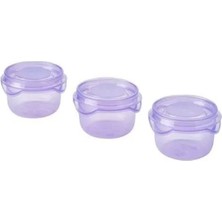 PremiumPort Parlak Mor Saklama Kabı Seti, 3 Parça, 70 Ml, Pratik ve Şık Tasarım