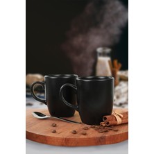 PremiumPort Mat Siyah Bulut Kupa Seti, 9 Cm, 6'lı Paket, Şık ve Modern Tasarım