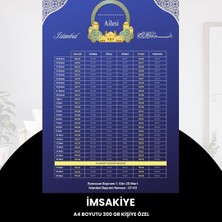 TrentCo Ramazan Imsakiyesi - 300 gr - A4 Boyut Kişiye Özel Isimli & Logolu 1 Adet Mor