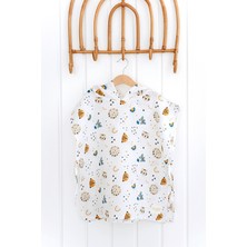 Serstil Kapşonlu Müslin Panço %100 Pamuk Bebek / Çocuk Plaj Havlusu / Bornozu