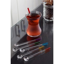 PremiumPort 6'lı Renkli Cam Çay Kaşığı Seti, Şıklık ve Fonksiyonellik Bir Arada