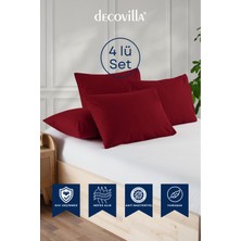 Decovilla Micro Fermuarlı Yastık Alezi Sıvı Geçirmez 4 Lü Set Yastık Koruyucu 50X70