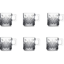 PremiumPort Şık ve Dayanıklı 6'lı Set, 195 cc Kulplu Bardaklar, Çay ve Kahve Için Perfect