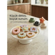 PremiumPort 4'lü Çift Taraflı Yıldız, Kalp, Ay Kurabiye Kalıbı, 8 Farklı Model