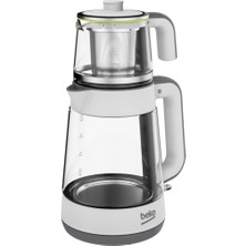 Beko cm 5964 Floral Beyaz 1900 W Cam Demlikli Çay Makinesi