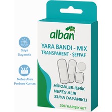 Alban Şeffaf Yara Bandı 20 Li Karışık Paket