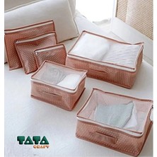 Tata Craft 6'lı Valiz Düzenleyici Bavul Içi Organizer Set Seyahat Hurcu Puantiyeli Tela Kumaş