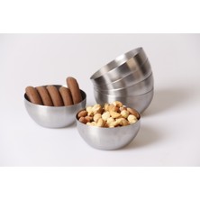 PremiumPort Paslanmaz Çelik 6 Parça Çerezlik Seti, 9 cm Çap, Şık ve Dayanıklı Tasarım