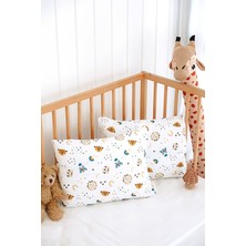 Serstil 2 Adet Desenli Müslin Bebek / Çocuk Yastık Kılıfı %100 Pamuk 45X35 cm