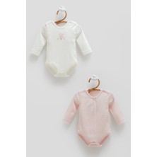 Caramell All Time Girl 0–9 Ay Jakarlı %100 Pamuk 2’li Uzun Kollu Bebek Body Set