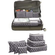 Serstil 6'lı Valiz Düzenleyici Bavul Içi Organizer Set Seyahat Hurcu - Yıldız Desen