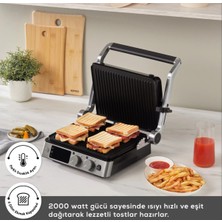 Allians Çift Işlevli Premium 2000W Izgara ve Tost Makinesi, Dijital Ekran
