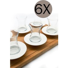 PremiumPort Porselen Çay Tabak Seti 6'lı, Zarif ve Dayanıklı, Şık Sunumlar Için