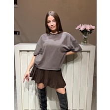 A.T. Kids-Women Yüksek Bel Pileli Mini Etek – Rahat Kalıp Günlük Şık Tasarım