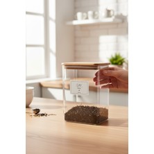 PremiumPort Ahşap Kapaklı Çay Kavanozu Kutusu, Şık ve Fonksiyonel Tasarım