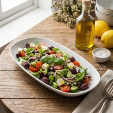 Külsan D3429.PW - Diamond 2'li Krem Beyaz Oval Tabak Seti 29X17 cm, Thermoset Melamin