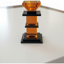 Elista Kristal Cam Mumluk Turuncu Renk