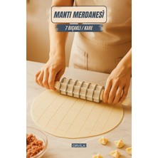 Orvila Pratik Kare Mantı Kesme Merdanesi – Çelik Bıçaklı - Çoklu Kesim Aparatı
