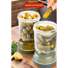 PremiumPort Şeffaf Kum Saati Süzgeçli Zeytinlik - Saklama Kabı, Pratik Kullanım