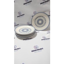 PremiumPort Porselen 6'lı 25 cm Dijital Servis Tabakları, Şık ve Kullanışlı Set