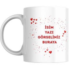 Kişiye Özel, Kalp Detaylarıyla Özel Tasarlanmış Baskılı Kupa Bardak, Istediğiniz Görseli ve Yazıyı Iletebilirsiniz, Görsel Yerine Yazı Yazılabilir,sevgililer Gününe Özel Tasarım