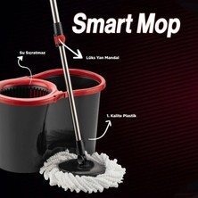 Döner Başlıklı Temizlik Seti – Sıçratmaz Mekanizma, Yan Sıkma Sistemli Kova ve Mikrofiber Paspas