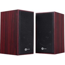 Sh Ticaret Lecoo DS105 6W Ahşap Gövdeli Masaüstü Stereo Hoparlör - USB + 3.5mm Jack Girişli Pc Hoparlör