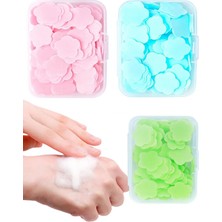 Tasarım Evi 100 Yaprak Parfümlü Eriyen Mini Kağıt Sabun Öğrenci Çocuk Okul Dezenfektan El Sabunu Kamp 1 Paket