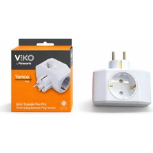 Viko Yonca Üçlü Topraklı Fiş-Priz