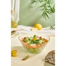 PremiumPort Büyük Boy Cam Salata Kasesi 21 Cm, Şık ve Kullanışlı Tasarım