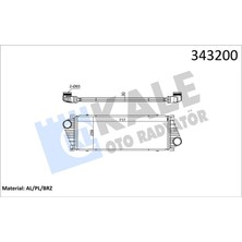 Kale Mllzngzr Turbo Radyatörü Intercooler Sprinter 00-06 -LT28-35-LT28-46 2.5-2.8 Tdi Al/pl/brz 718X259X34