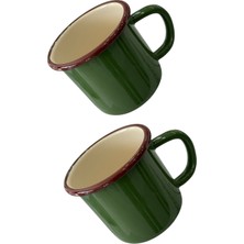 PremiumPort Emaye Metal Çay ve Su Bardağı 350 Ml, 2'li Set, Şık ve Dayanıklı