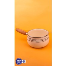 PremiumPort Ahşap Saplı Emaye Haşlama Tavası 18CM 2,2 Litre