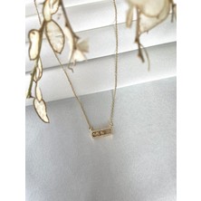 Modesa Bijuteri Messika Model Zirkon Taşlı Çelik Kolye - Kutulu Gönderim