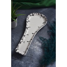 PremiumPort Mermer Desenli Seramik Kaşıklık, Tezgah Üstü Sırlı Organizasyon