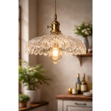 Luna Lighting Roma Model Şeffaf Cam Kristal Klasik Sarkıt Tekli Avize