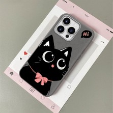 HONTINGA iPhone 14 Pro Max ile Uyumlu Kılıfı Deri Dokusu Anti Düşme Yumuşak Silikon Telefon Kılıfı Kedi Desen K7-3095