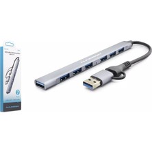 Hadron HDX7857 7-In-1 USB + Type-C Hub Çoklayıcı - 1xusb 3.0 + 6xusb 2.0