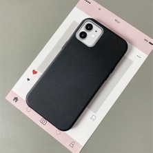 HONTINGA iPhone 12 ile Uyumlu Kılıfı Deri Dokusu Anti Düşme Yumuşak Silikon Telefon Kılıfı Desen K7-3000