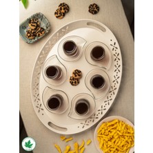 PremiumPort Şık Oval Metal Servis Tepsisi, Büyük Boy, Romantik ve Kullanışlı