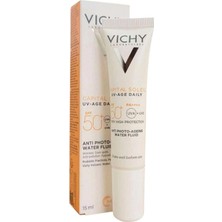 Capital Soleil Uv Age Daily Krem Spf 50 Yağlı Ciltler Için 15 ml Renksiz Koruma